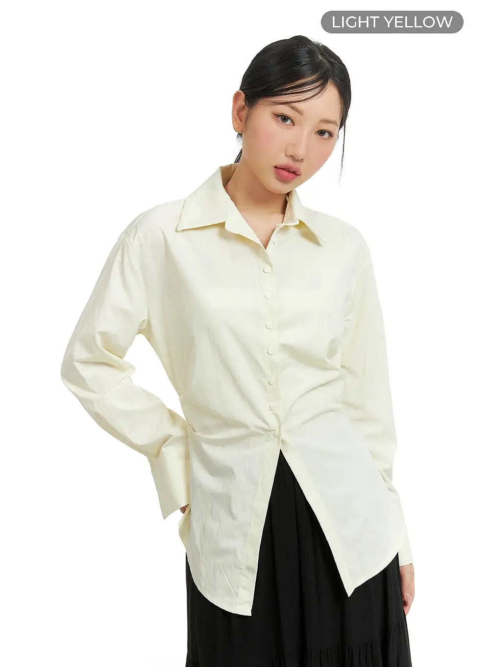 Shirred Collar Blouse Long Sleeve CM421