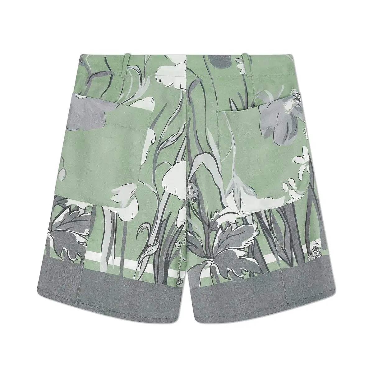 Silk Twill Miss Shorts in Garden-basil Print