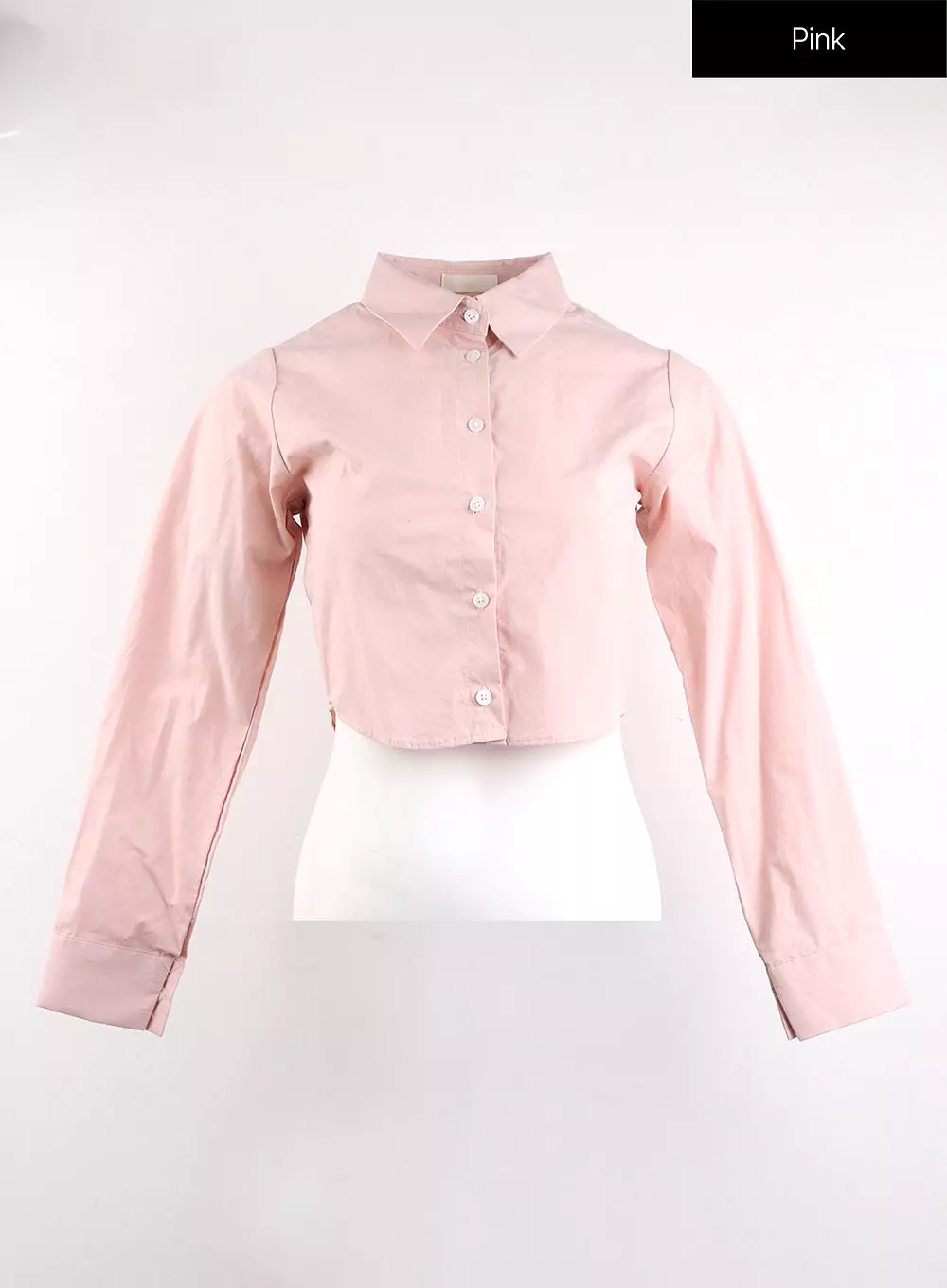 Solid Collar Long Sleeve Blouse OJ419