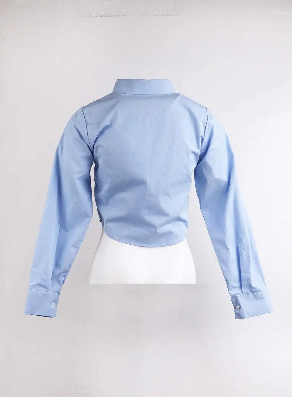 Solid Collar Long Sleeve Blouse OJ419