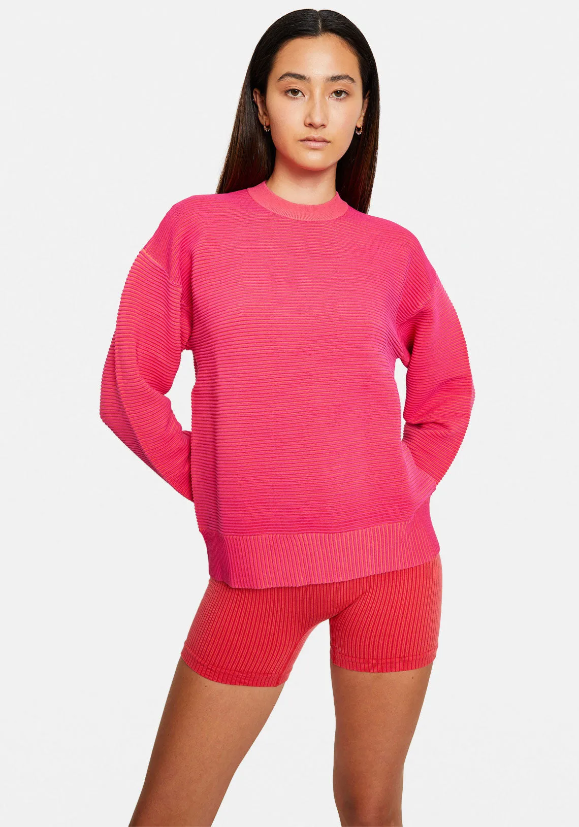 SONNY CREW NECK SWEATER HOT PINK/NEON PINK