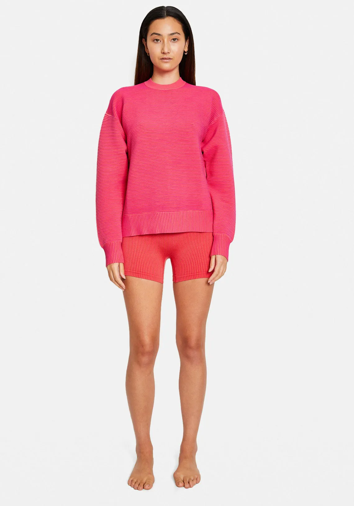 SONNY CREW NECK SWEATER HOT PINK/NEON PINK