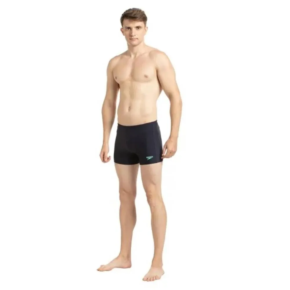 Speedo Men's Essential Houston Aquashort (True Navy/Green Glow)