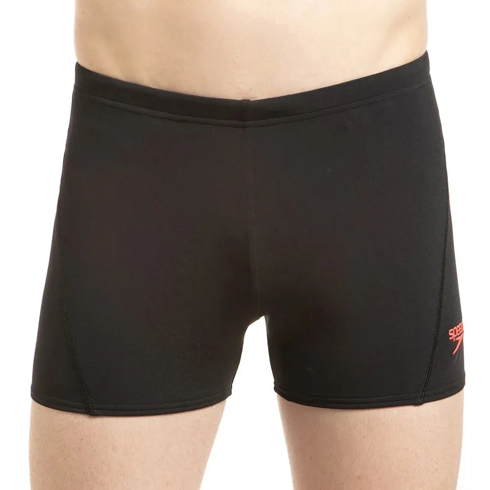 Speedo Men's Essential Splice Aquashort (Black/Phoenix Red)