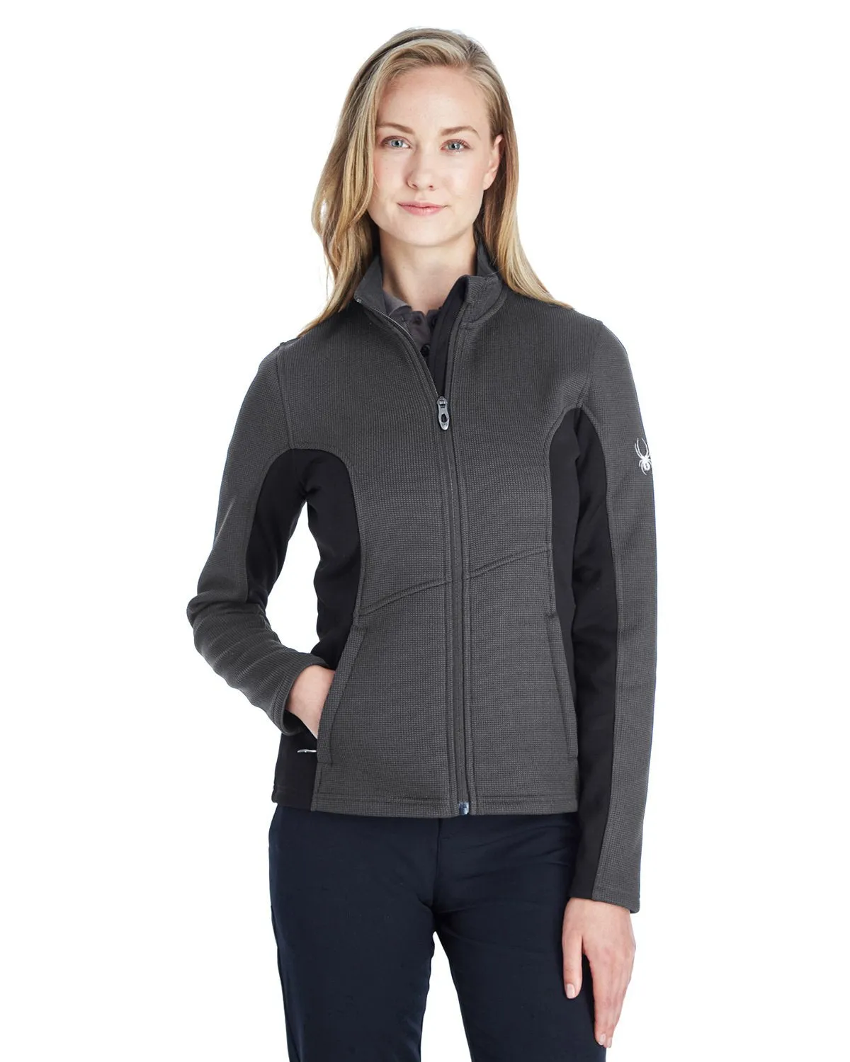 Spyder Ladies Constant Full Zip Sweater Fleece Polar/ Blk/ Wht 187335