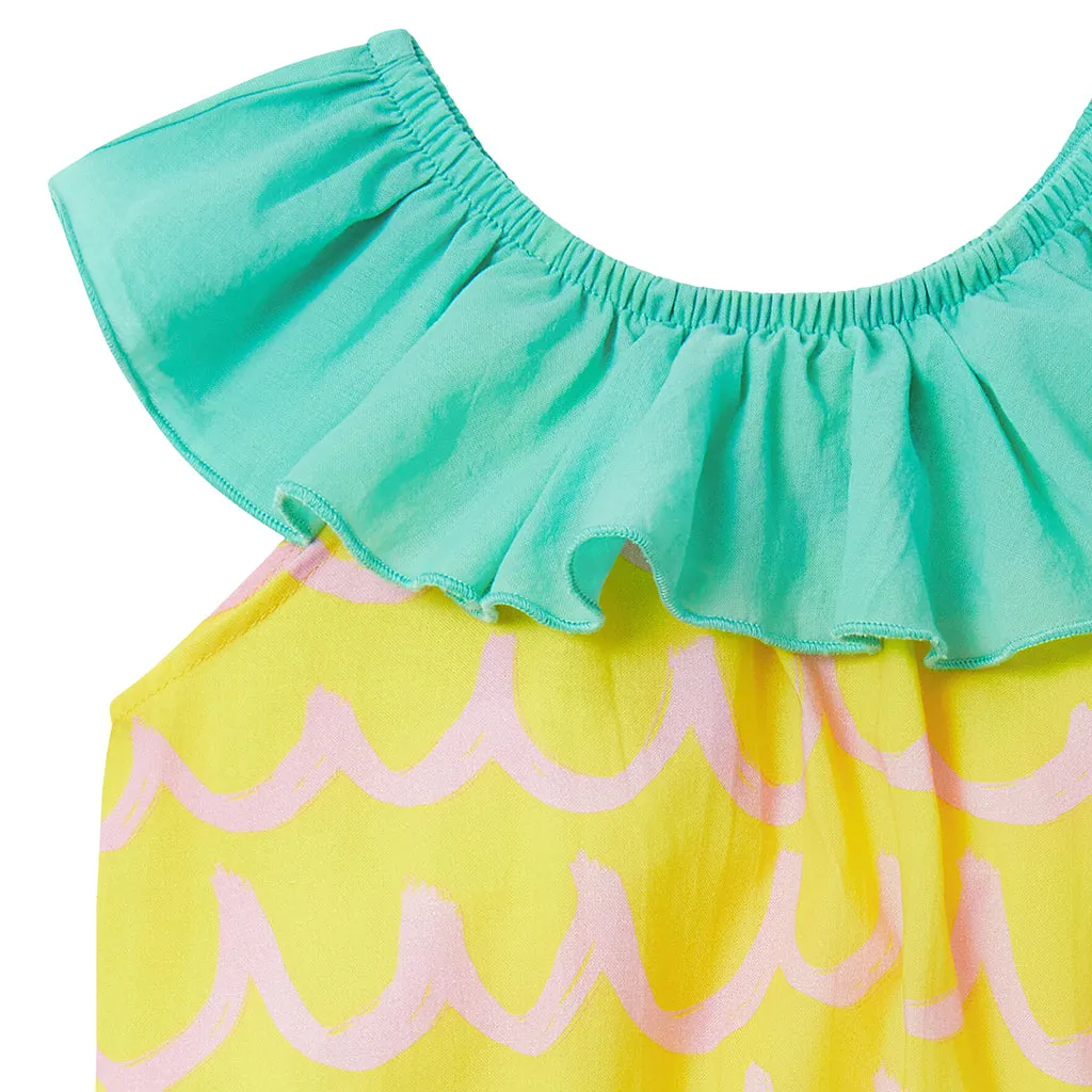 Stella McCartney Baby Bubble Romper Pinapple Waves Print Yellow