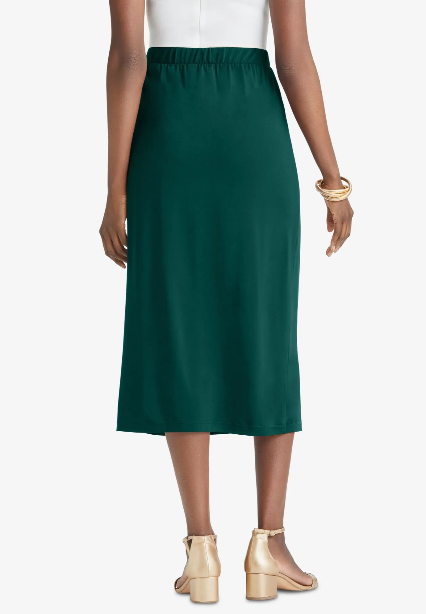 Stretch Knit Midi Skirt