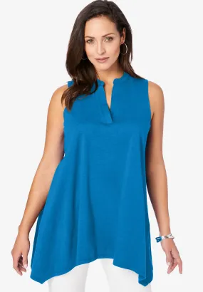 Stretch Knit Pointed Tunic