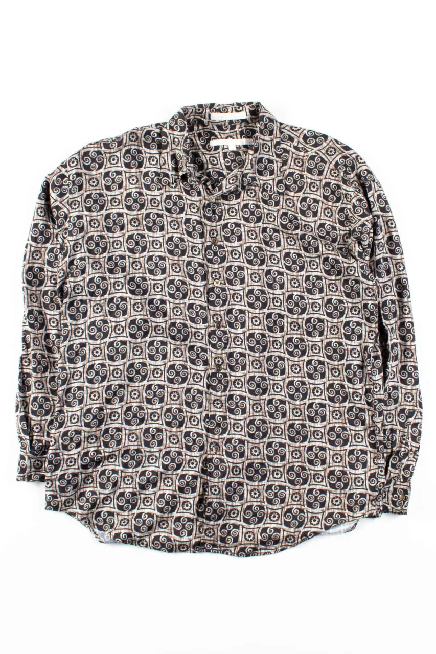 Sun & Swirls Rayon Button Up Shirt