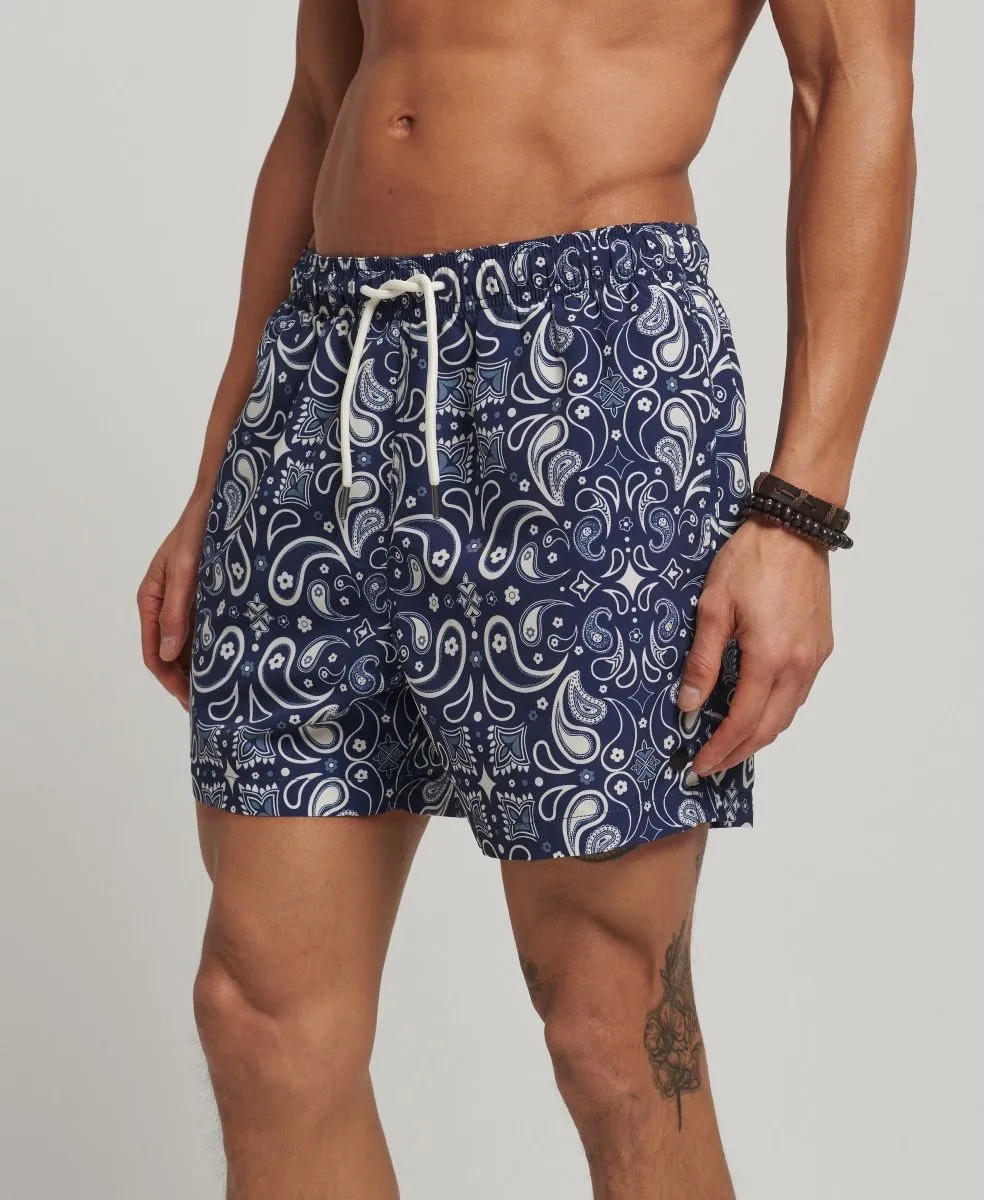 Superdry Summer Print Swim Shorts Mirrored Navy