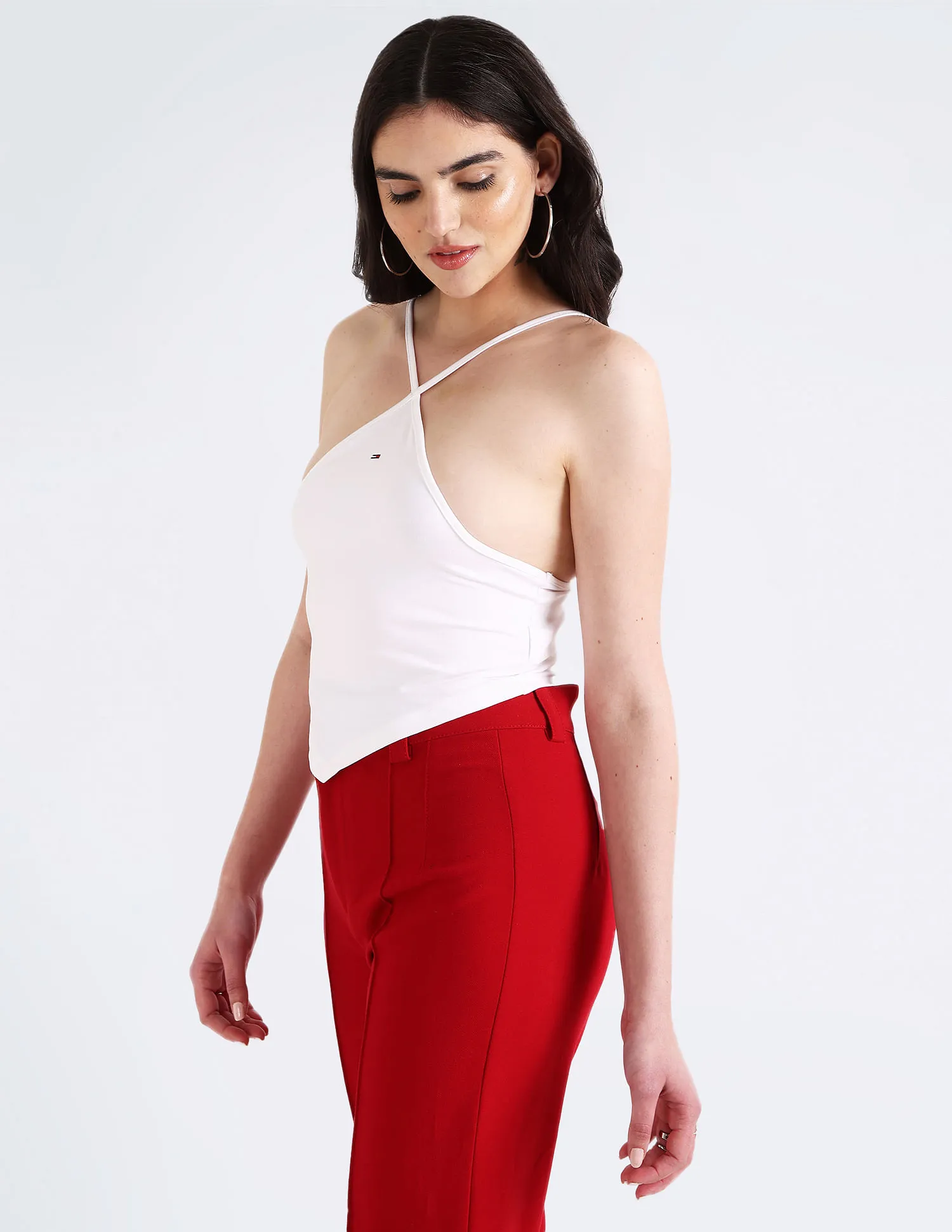 Tommy Hilfiger Transitional Cotton Halter neck Crop Top