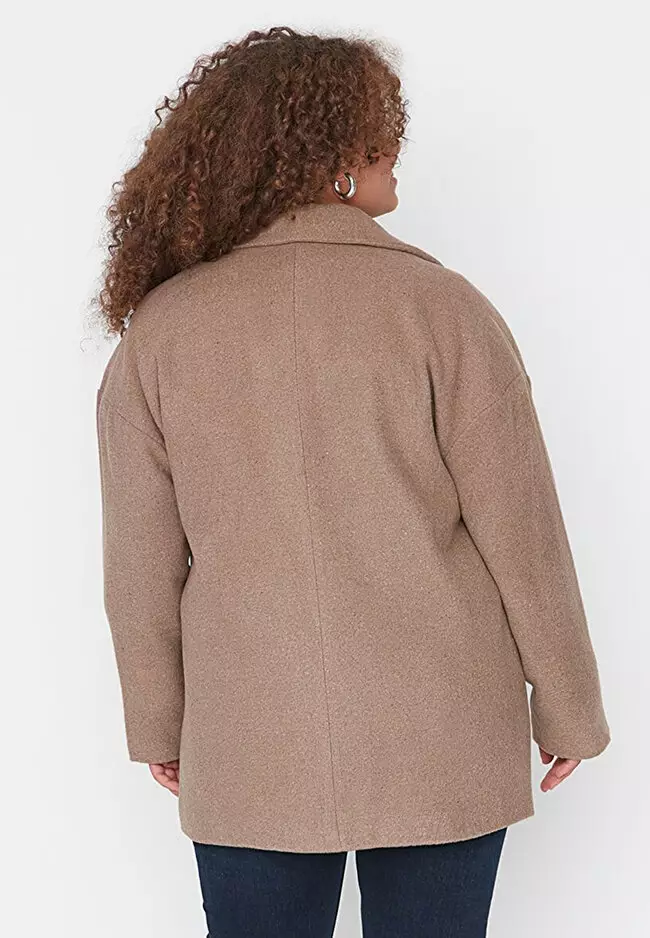 Trendyol Plus Size Buttoned Coat