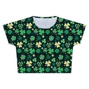 Trippy Clover Crop Tee