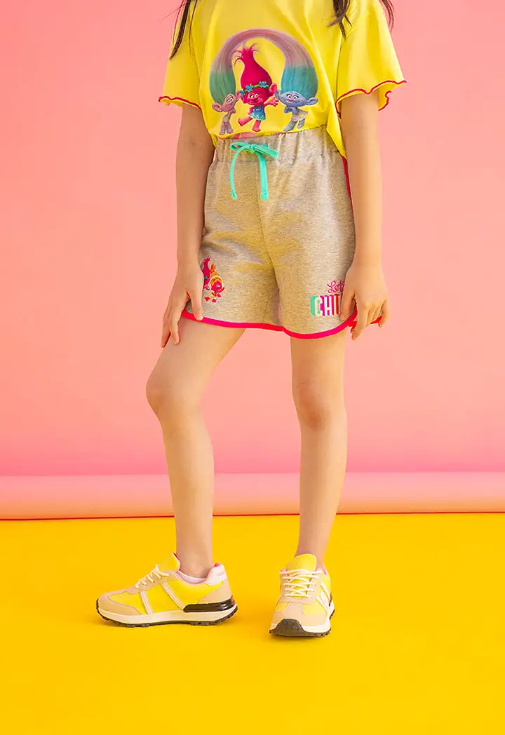 Trolls Contrasting Digi-Print Drawstring Shorts