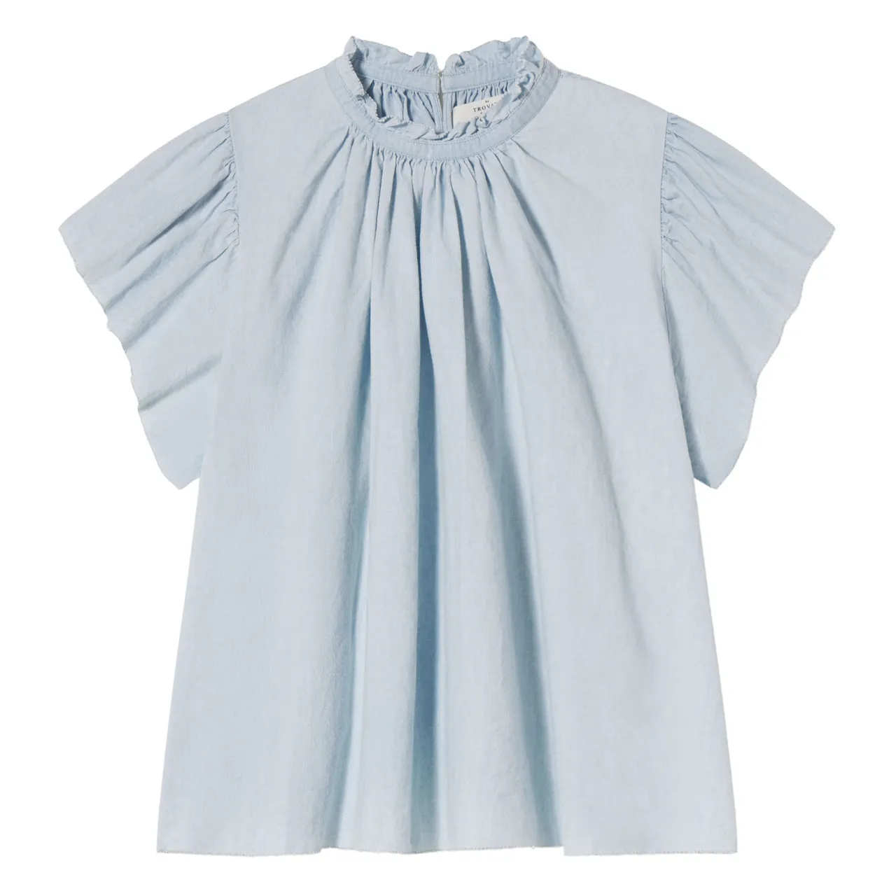 Trovata Carla High Neck Shirt, Chambray