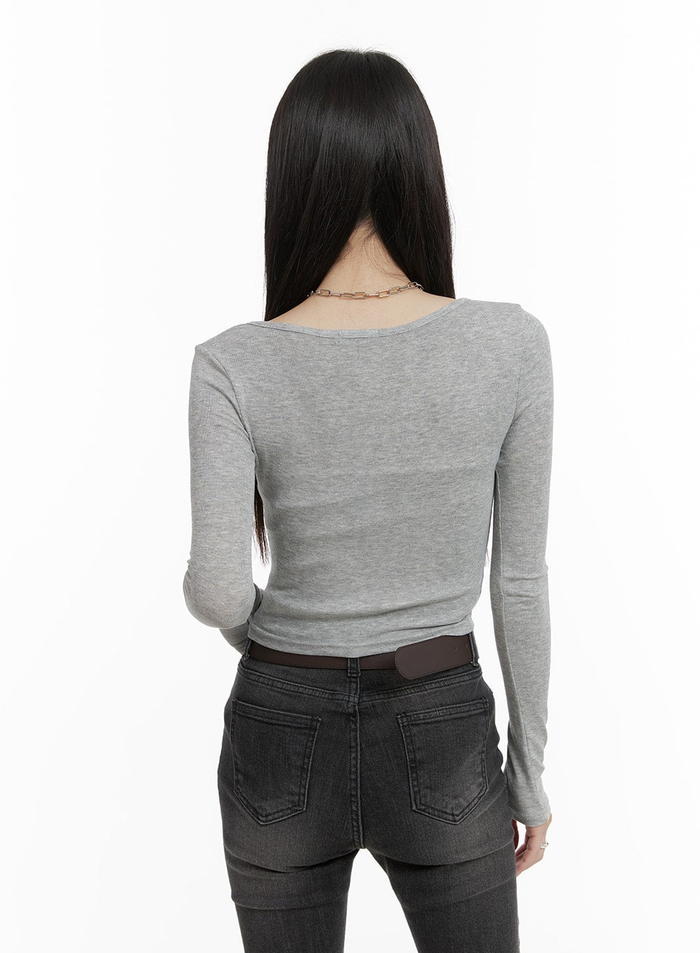 U Neck Hook Crop Top CA403