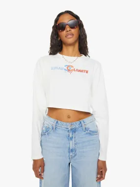 Unfortunate Portrait Climate Change Long Sleeve Crop Tee - White