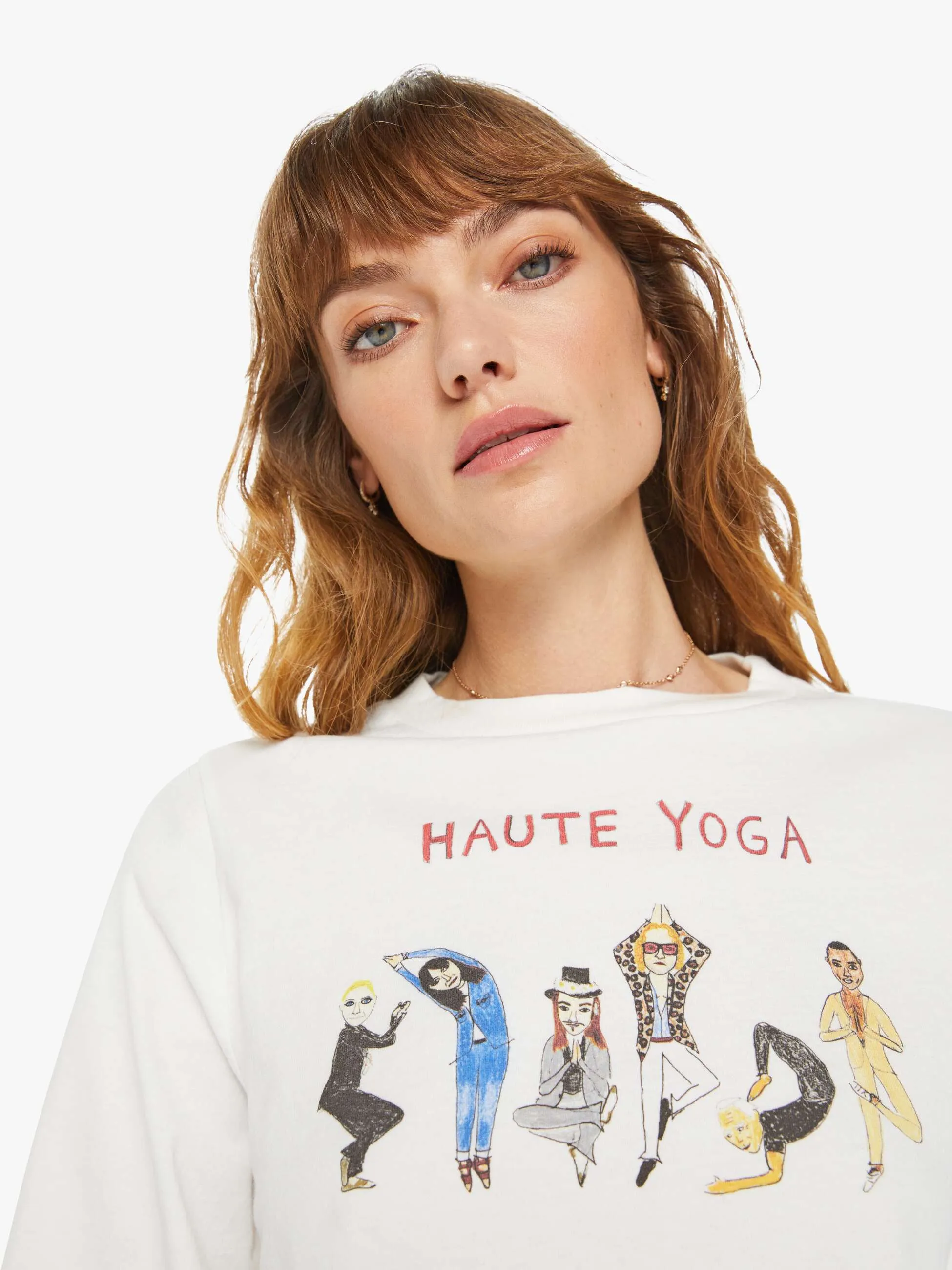 Unfortunate Portrait Haute Yoga Long Sleeve Crop Tee - White