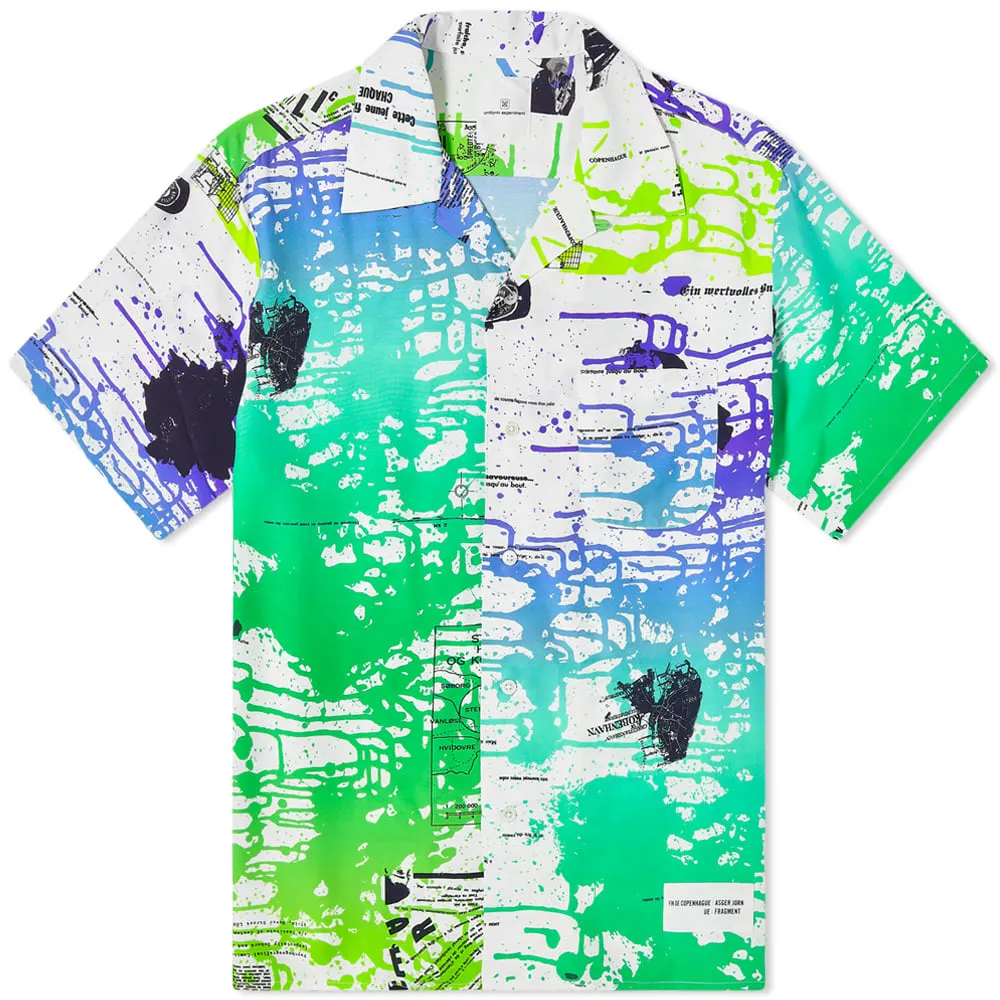 Uniform Experiment Asger Jorn Short Sleeve Open Collar Big SWhite