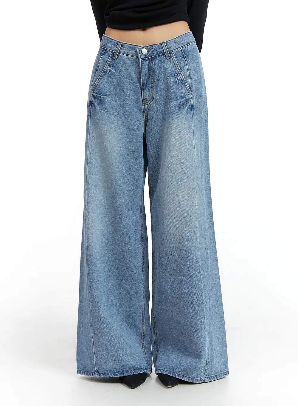 Vintage Light Washed Baggy Jeans IM414