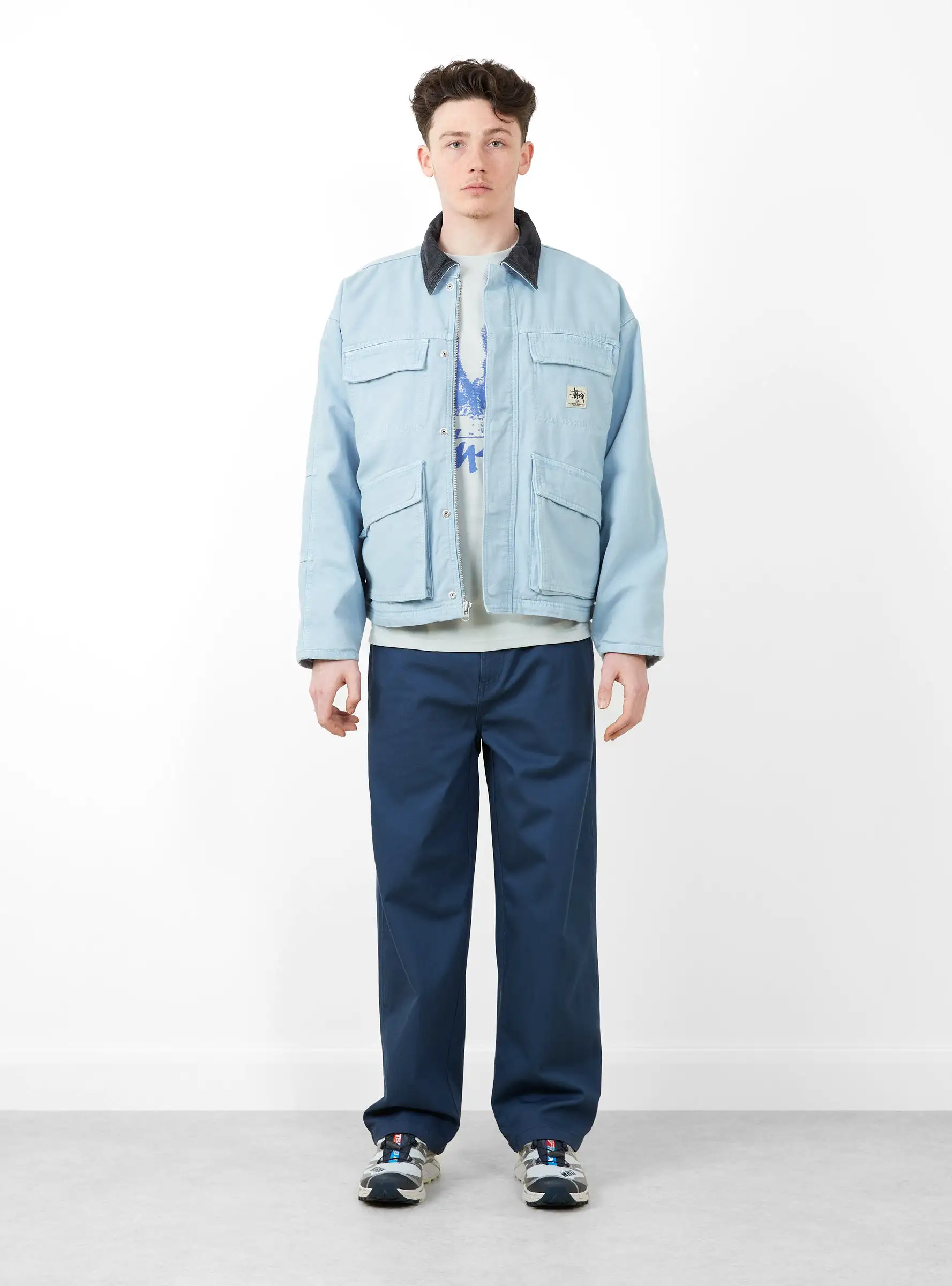 Washed Canvas Shop Jacket Light Blue