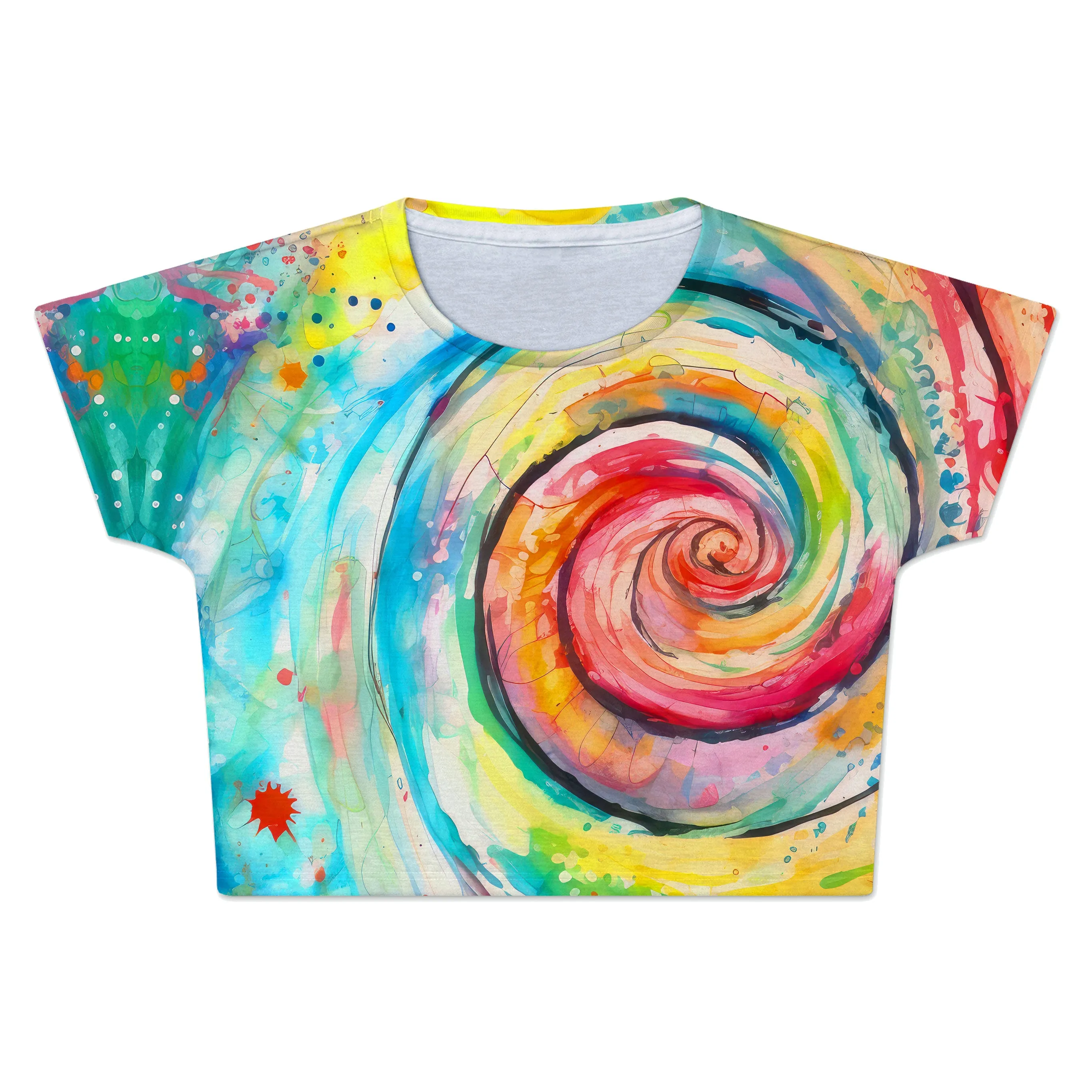 Water Color Swirl Crop Tee