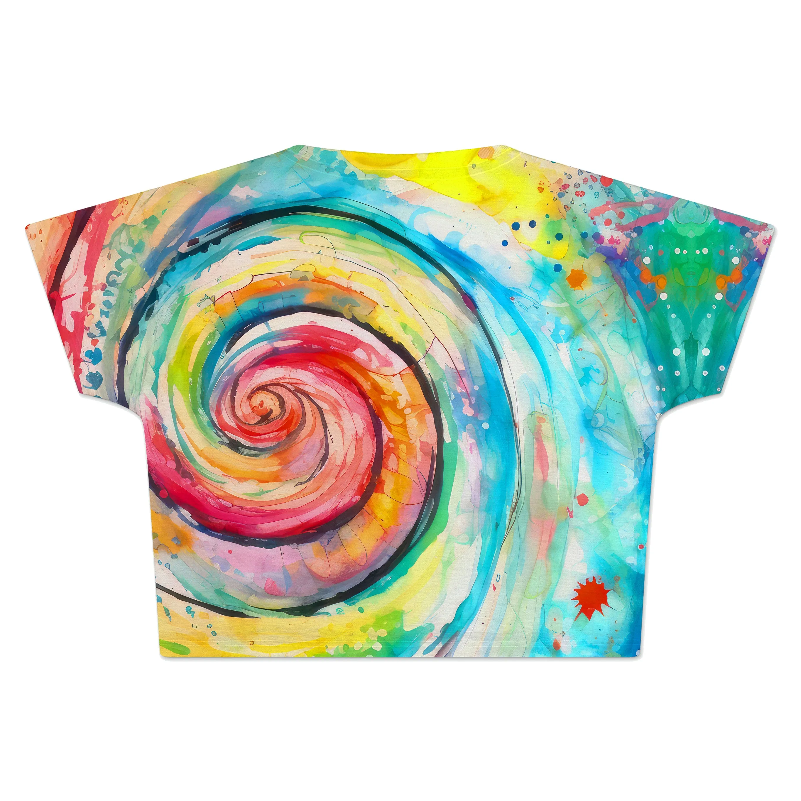 Water Color Swirl Crop Tee