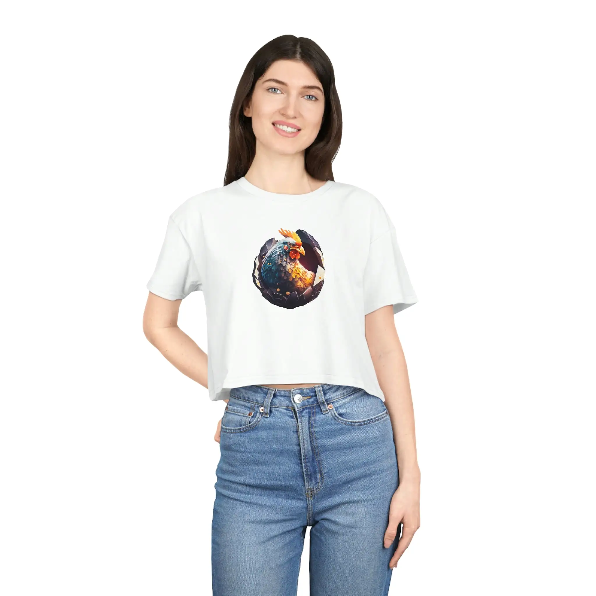 Women's Chicken Bash Crop Tee