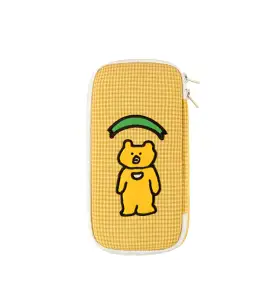 Yellow Bear Embroidery Pencil Cases Stationery Zipper School 19cm Office cosmetic pouches Artists Designer Gifts Bags Purses Stu