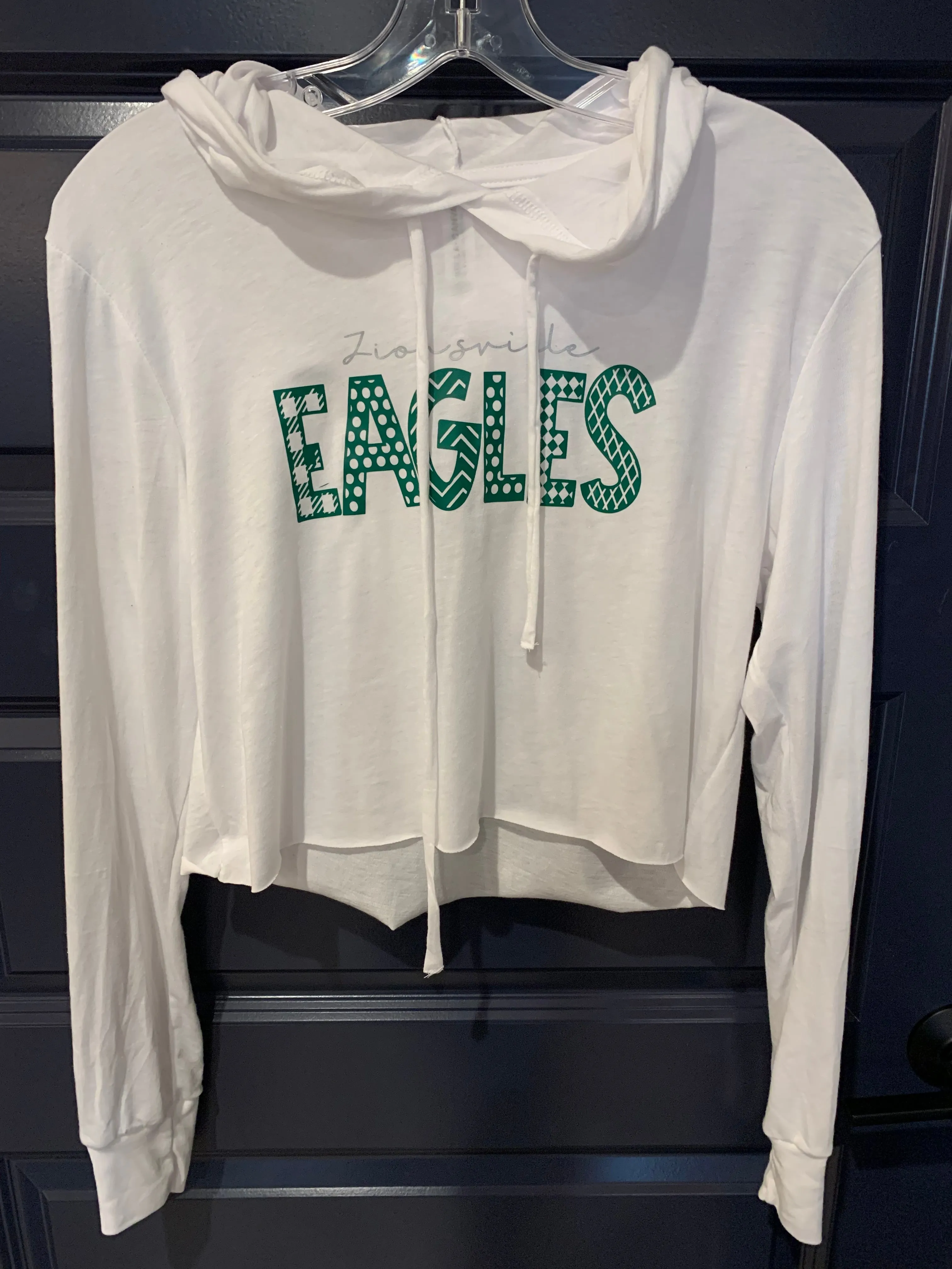 Zionsville Eagles Long Sleeve Hooded Crop Tee