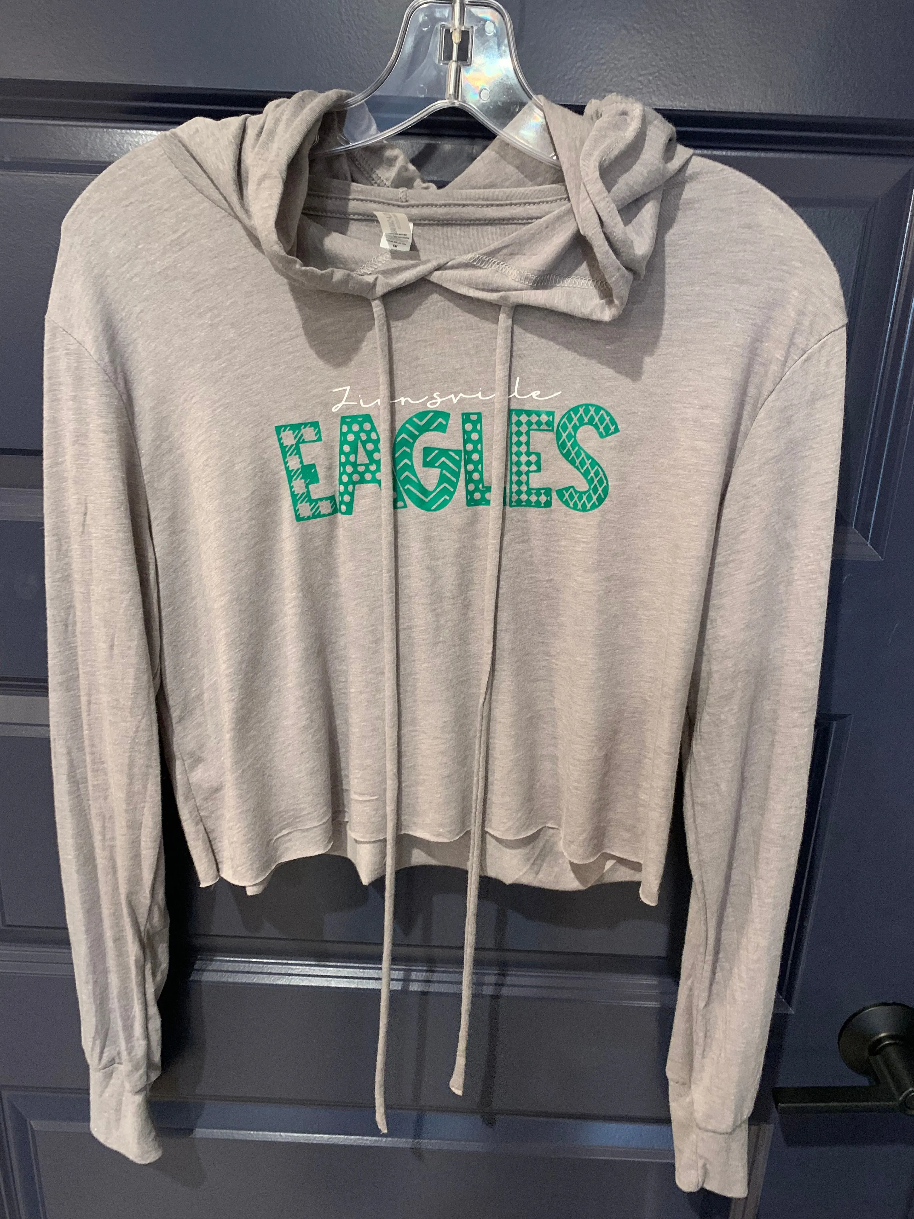 Zionsville Eagles Long Sleeve Hooded Crop Tee